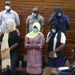 Contraversial preacher Paul Mackenzi arrives at the Mombasa Law Court together with his Co-accuseds where they will be facing manslaughter charges