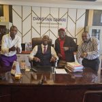 Embarambamba and his lawyer Danstan Omari meet Ezekiel Mutua over content dispute