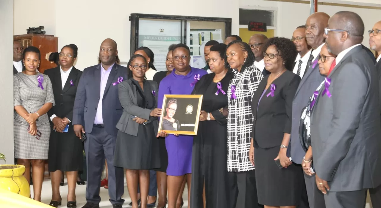 Mombasa Law Courts judicial staff mourning late Makadara Magistrate Monica Kivuti.